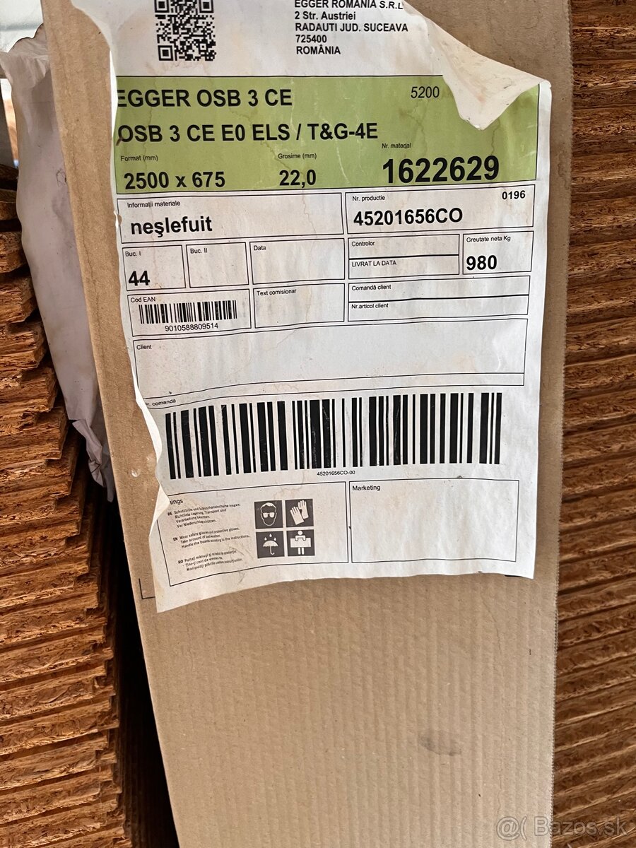 Egger OSB3 dosky 2500 mm × 675 mm x 22 mm - 2