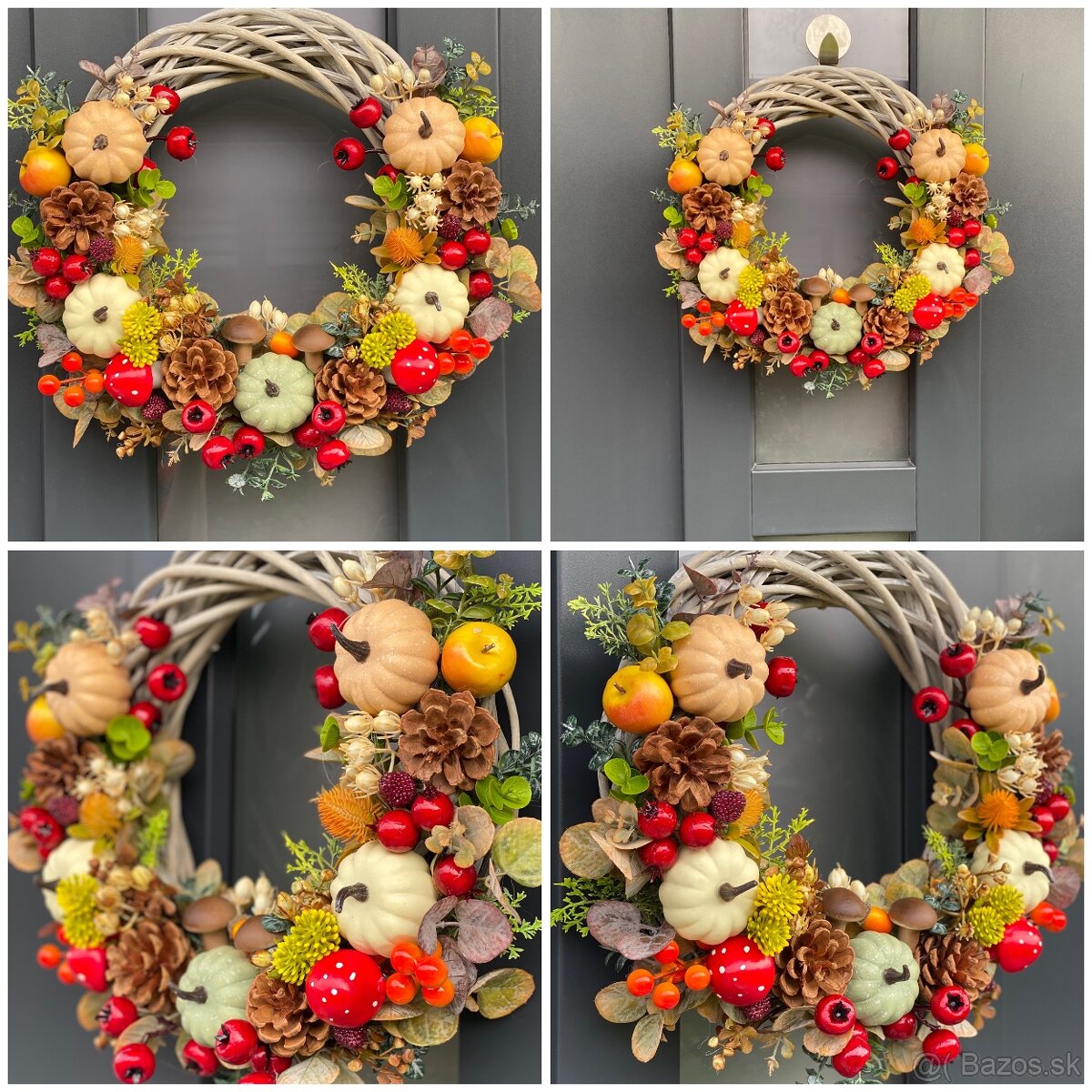 Jesenný veniec 35cm dekorácia na dvere venček - 2