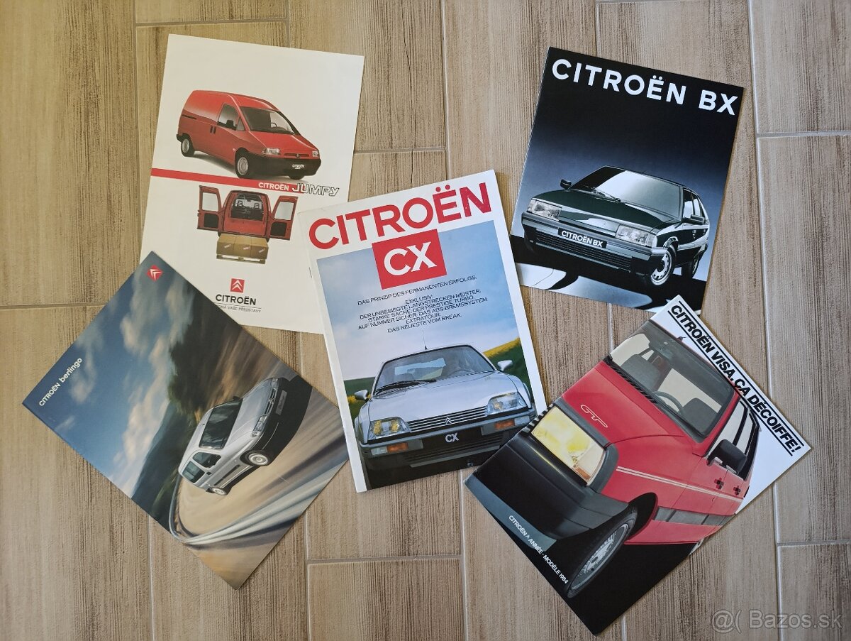 Prospekty Citroen 60. až 90. léta. - 2