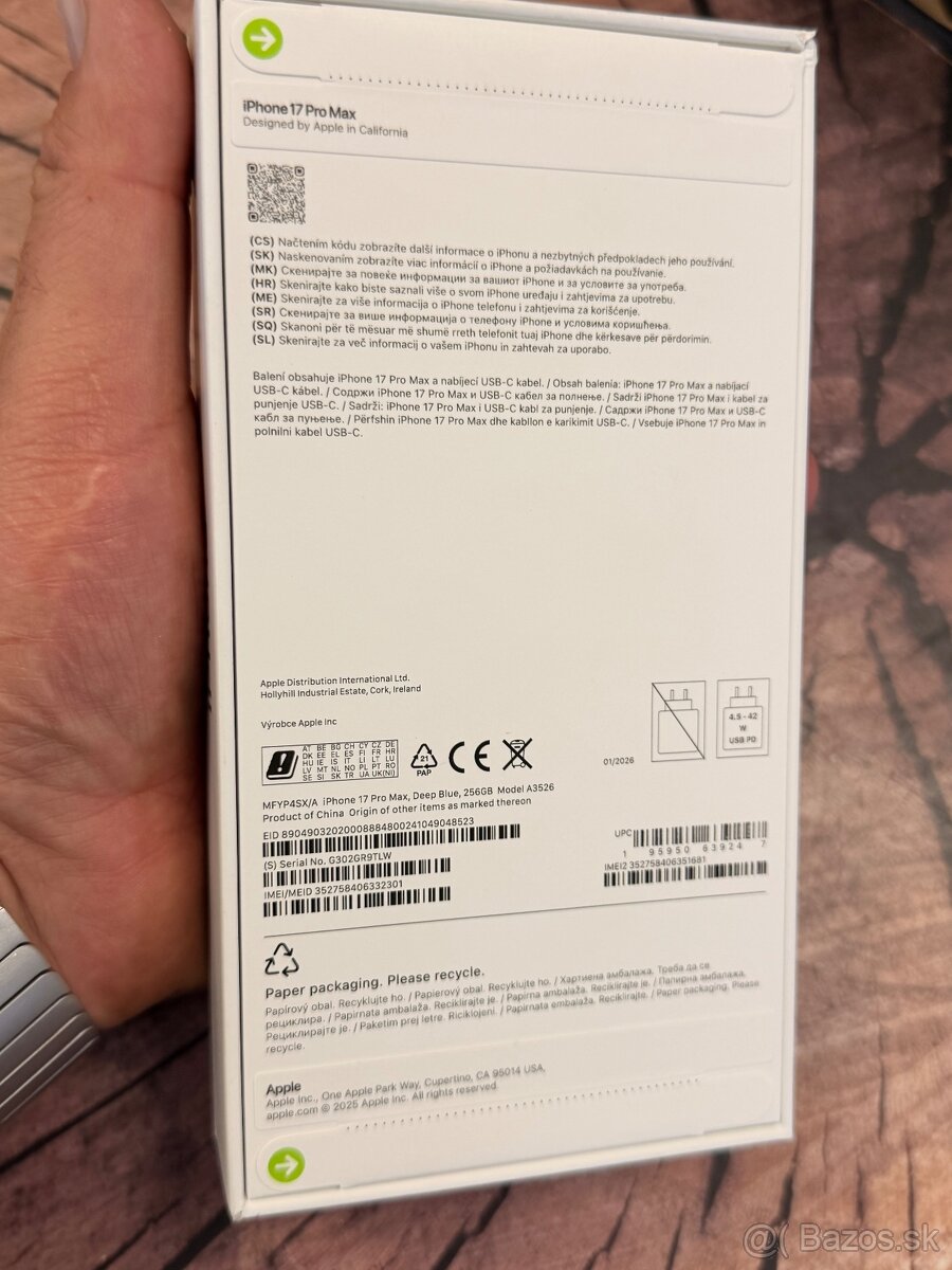iPhone 17 pro Max 256 blue zabalený záruka - 2