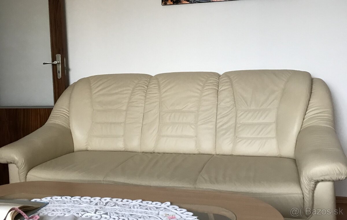 Koženkový gauč a 2 koženkové kreslá - 2