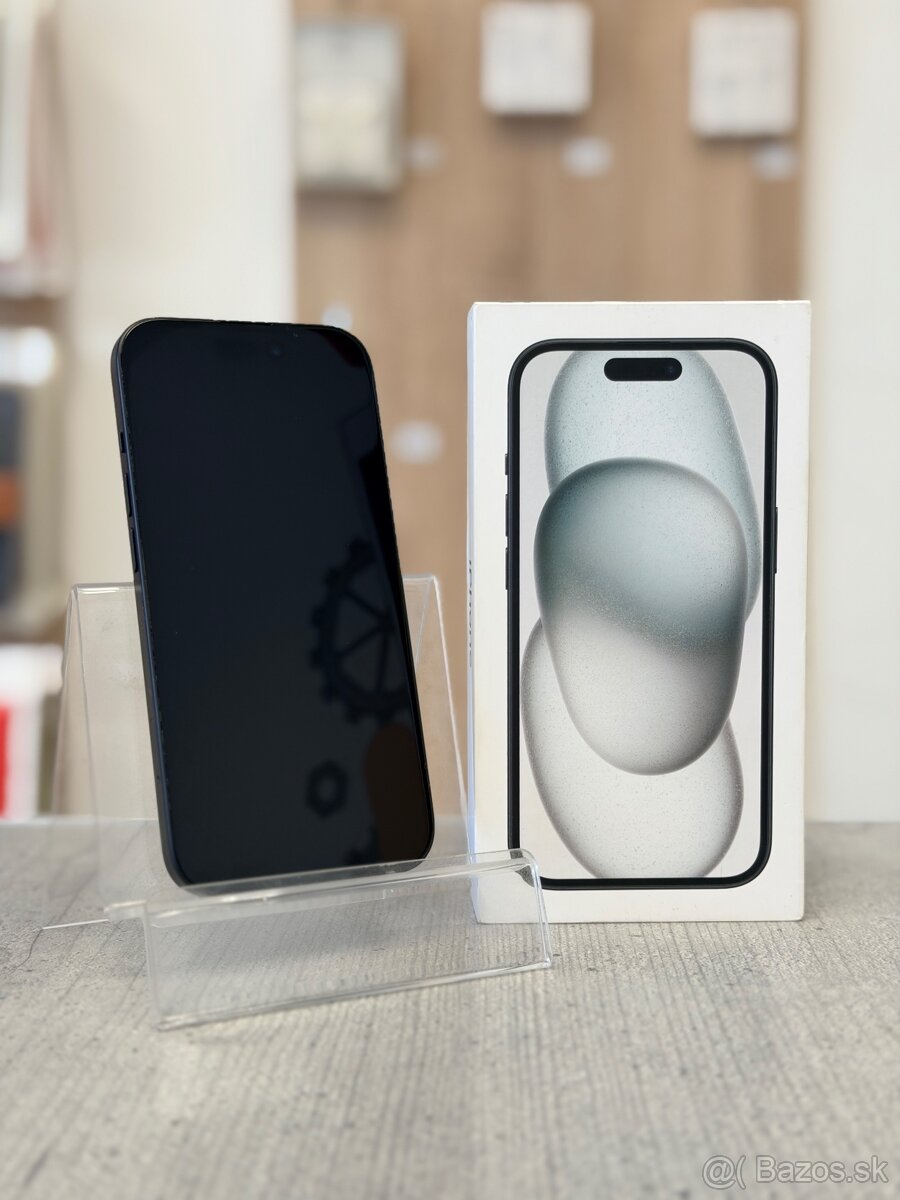 100% BATÉRIA - Apple iPhone 15 128GB Black - 2