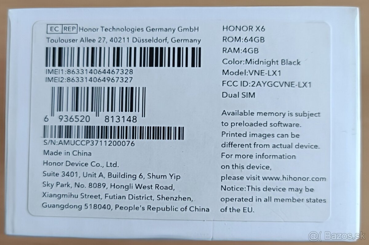 Predám HONOR X6... - 2