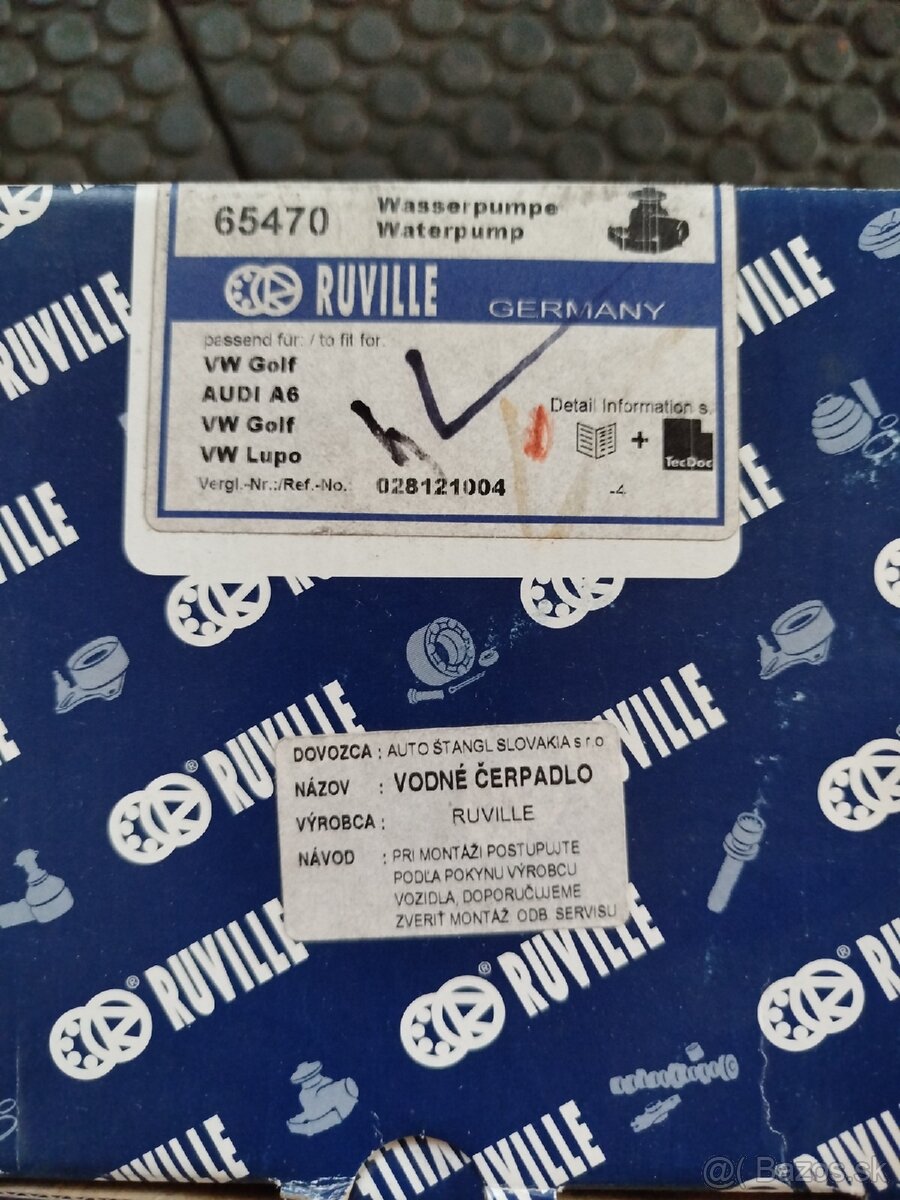 Vodné čerpadlo 1.9 TDI (Passat B5 81kw) Audi A4... - 2