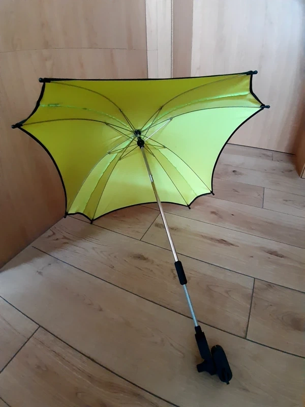 Zelený slnečník na kočík s čiernym lemom - 2