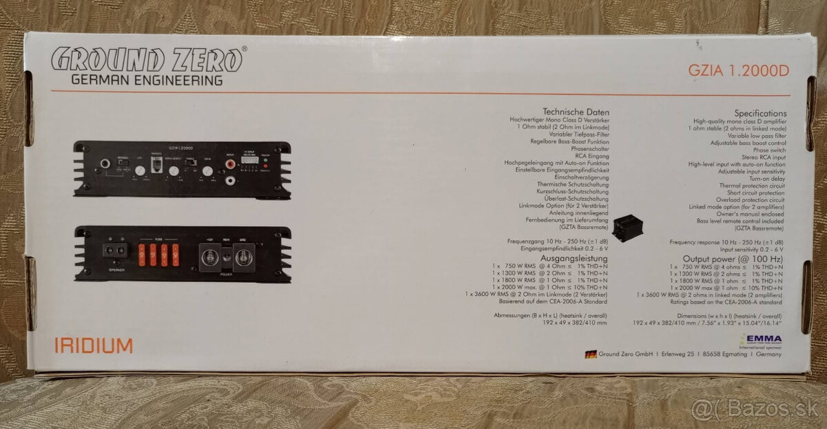 SILNÝ GROUND ZERO MONOBLOK 1800W RMS AŽ 2000W RMS - 2