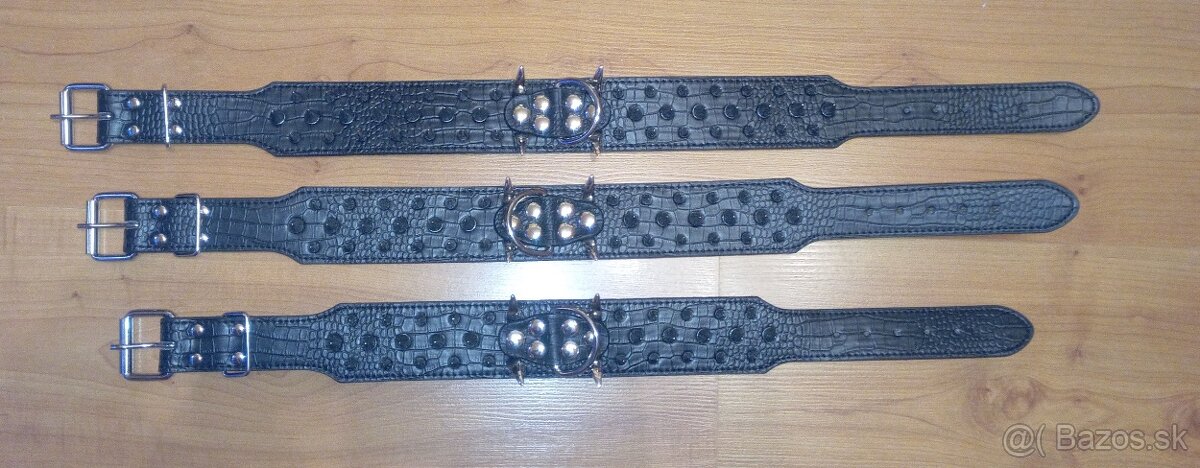 Koženkový obojok s hrotmi S M Lčierne - 2