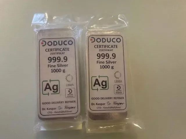 2x strieborné tehličky 2x 1 kilogram, 2x 1 000 gramov Good D - 2
