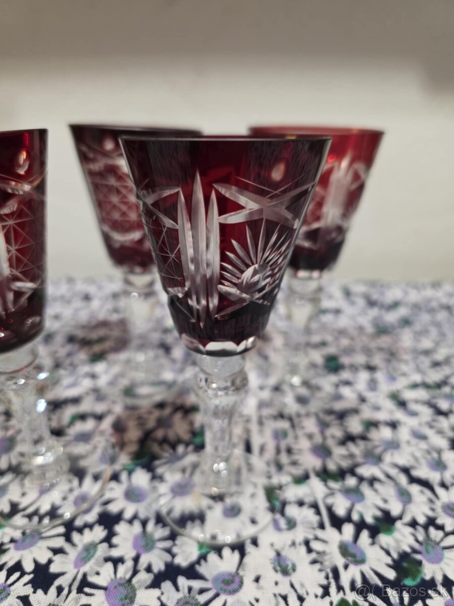 Rubínové poháre na likér - 2