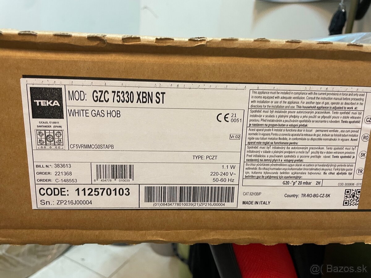 Sklenená plynová varná doska TEKA GZC 75330 - 2