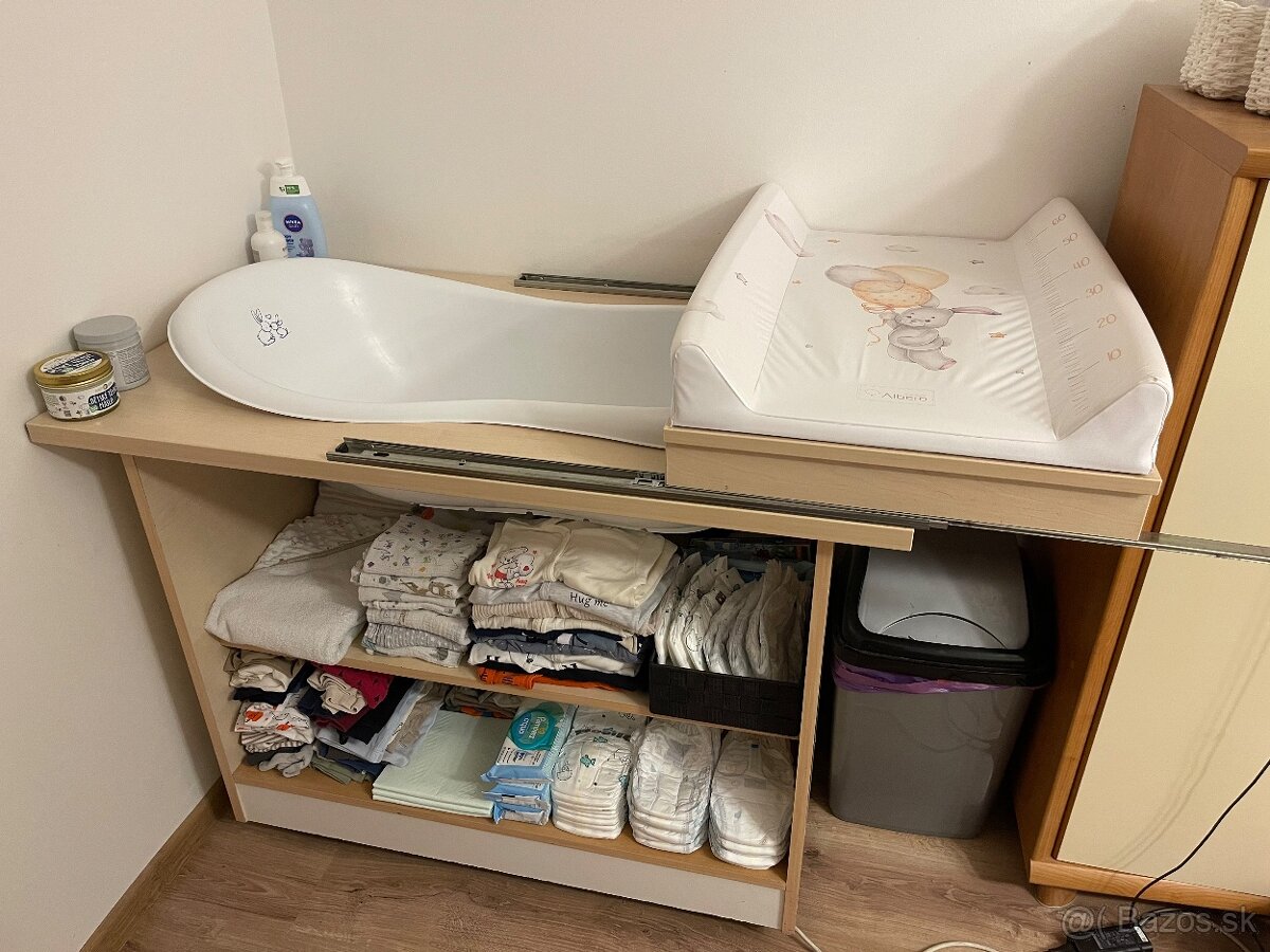 Prebaľovací pult 3v1 + vanička - 2