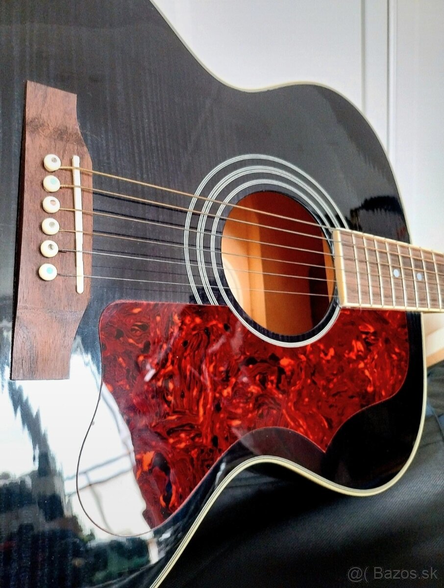 EPIPHONE EJ-200 ART ACOUSTIC JUMBO BLACK vr RITTER PÚZDRA - 2