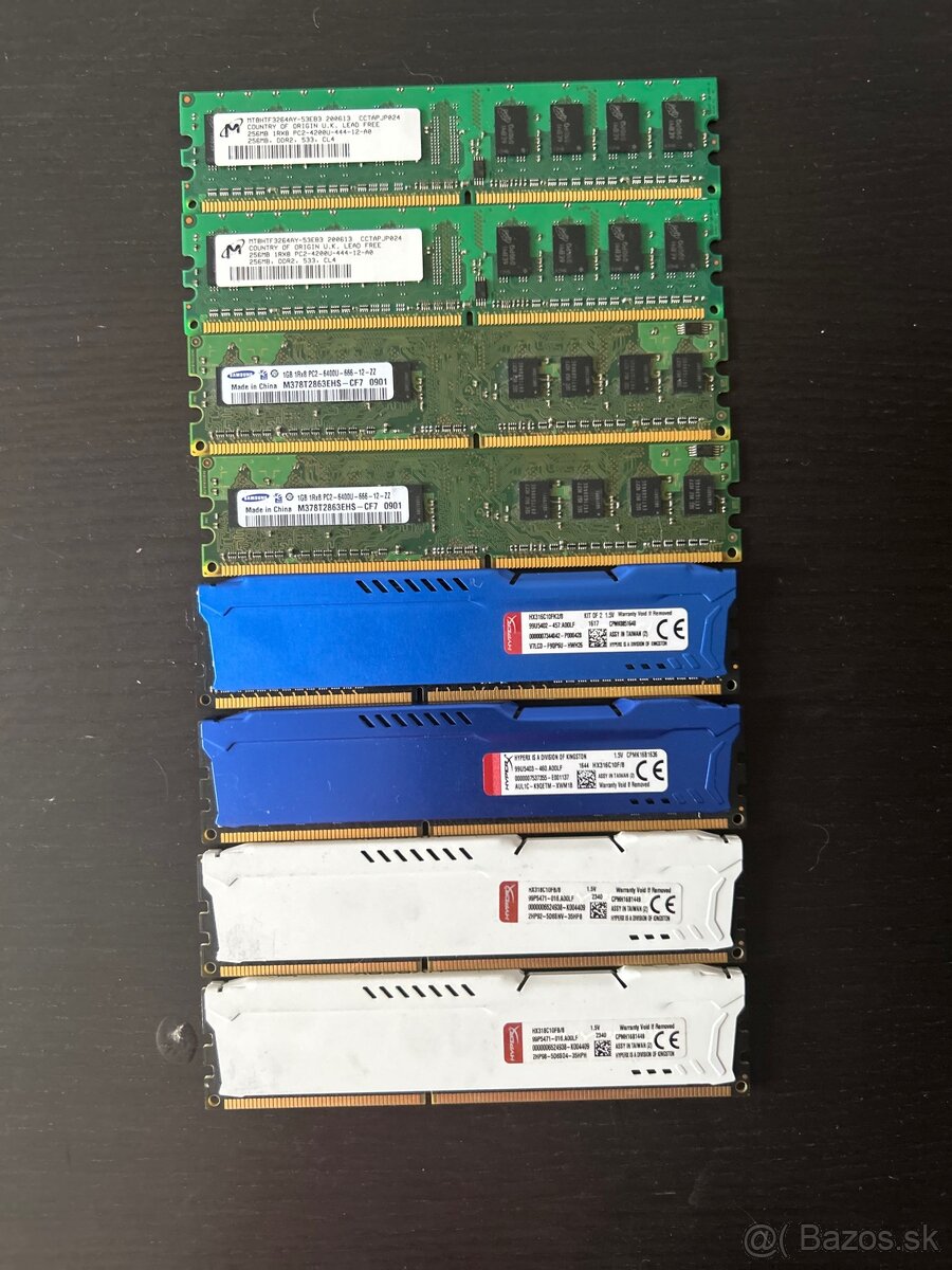 Rôzne pamäťové moduly pre PC a notebooky - 2