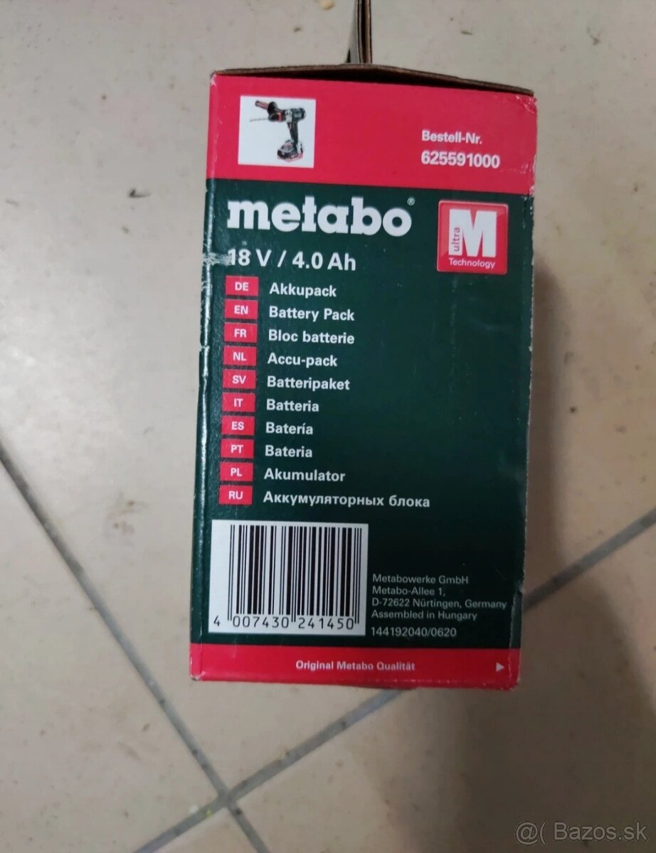 Predam akumulator Metabo 18V 4,0Ah - 2