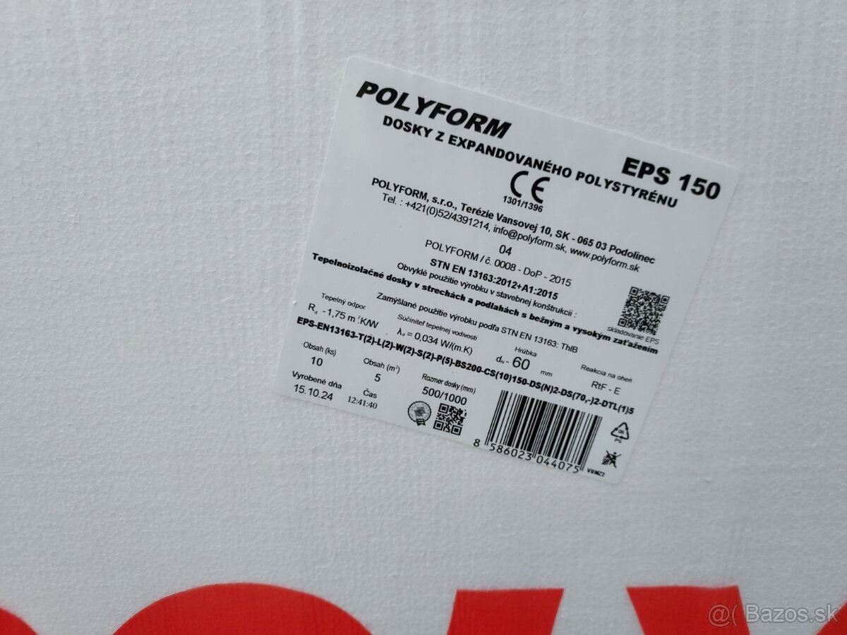 Podlahový polystyrén. Hrúbky 40, 60. - 2