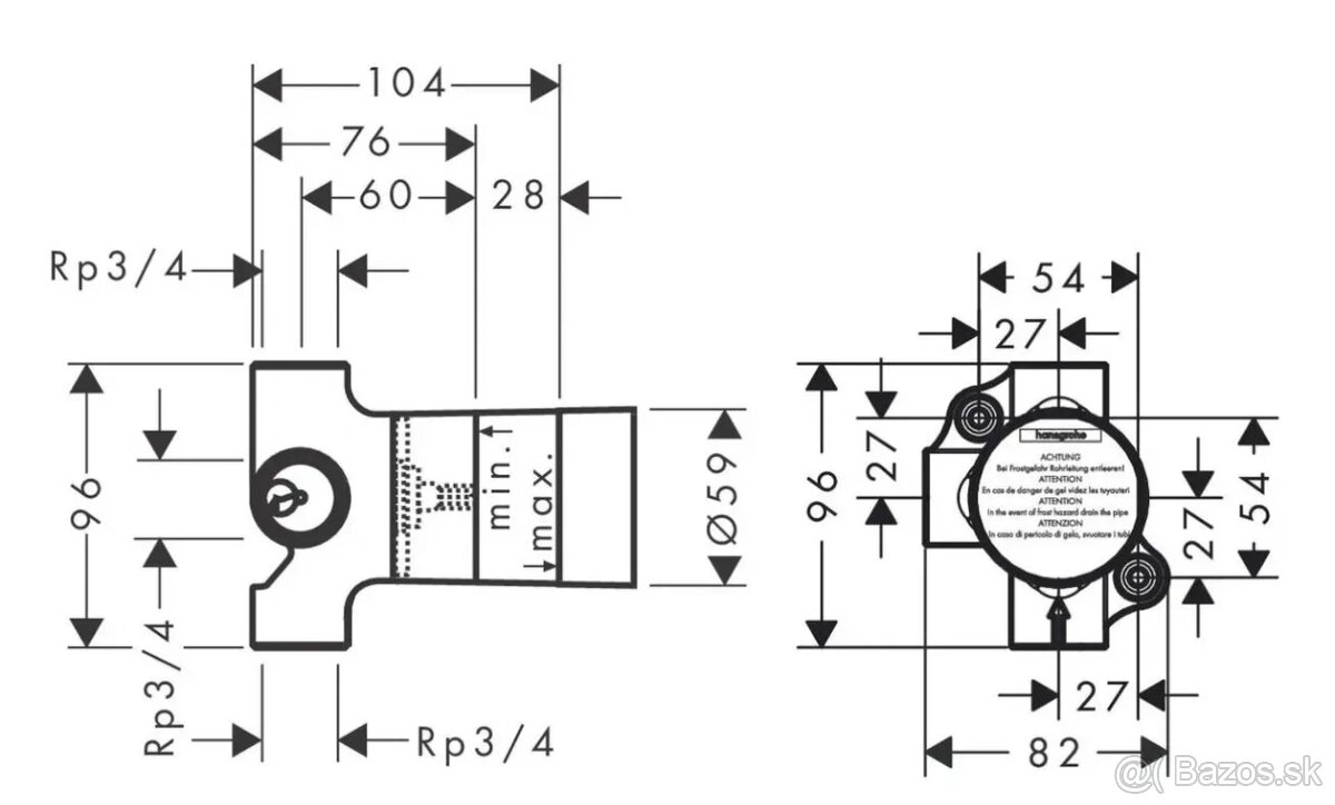 Základné teleso HANSGROHE Trio Universal 15981180 - 2