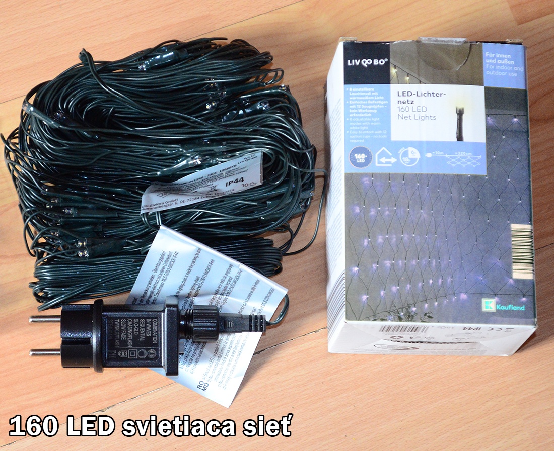 160 LED svietiaca sieť 3,2x1,5m studena biela - 2