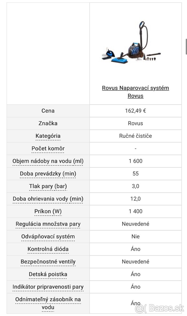 Naparovací systém Rovus - 2