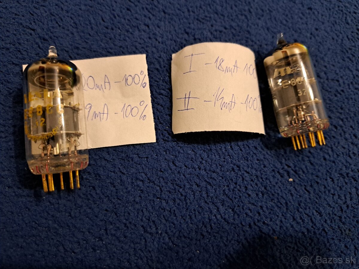 Elektronky Tesla E88CC pozlatené nožičky - 2