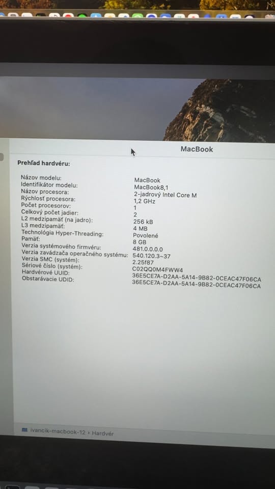 Predám Apple Macbook 12" Retina 2015 - 2
