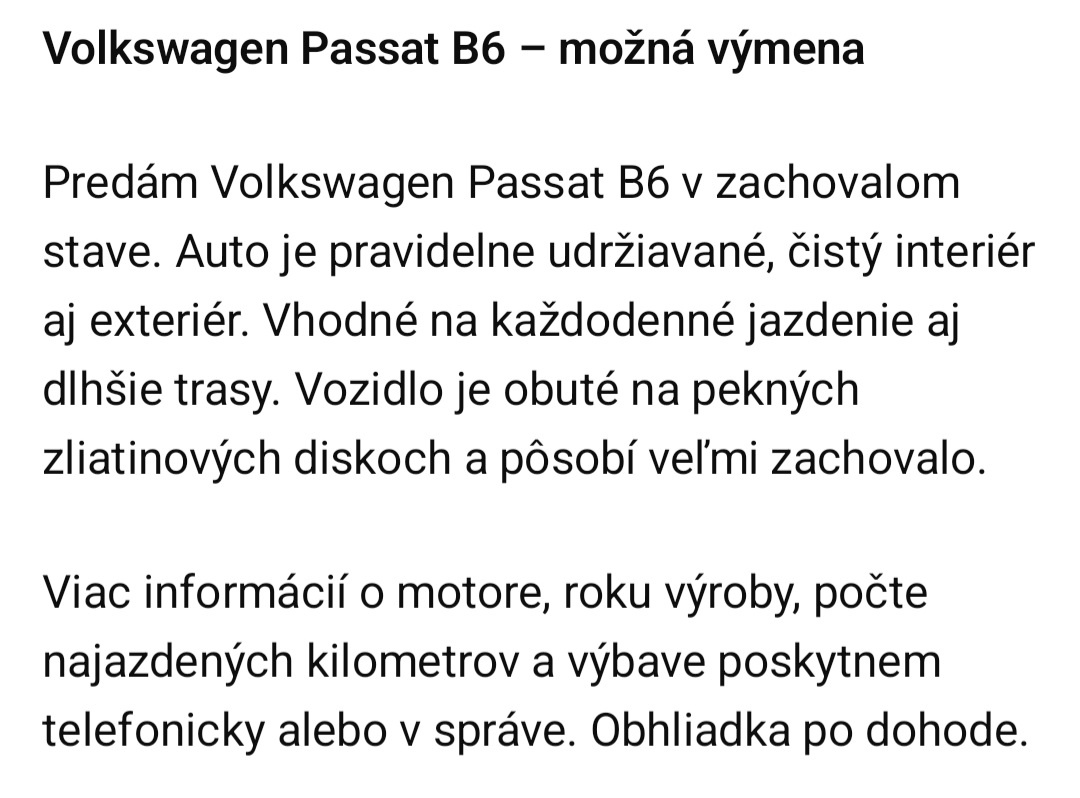 Predám Vymením Passat B6 Diesel - 2