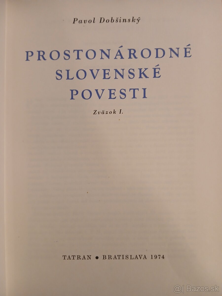 P. Dobšinský : Prostonárodné slovenské povesti 1. - 2