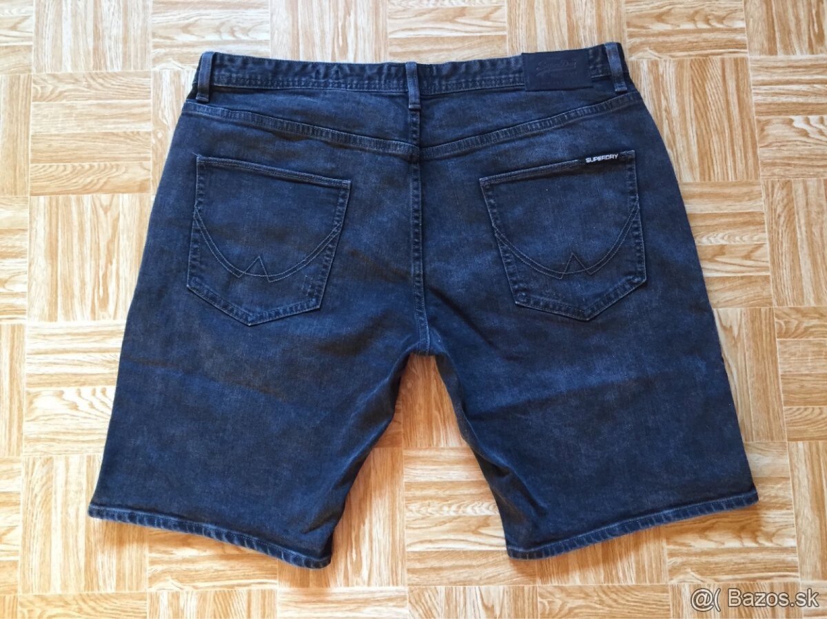 panske riflove sortky, kratasy Superdry velkost W36 - 2