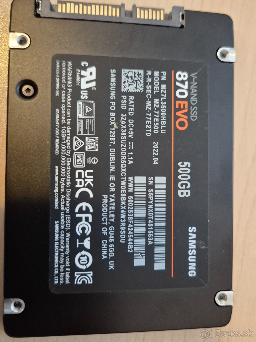 Predám 500GB SSD disk SAMSUNG 870EVO - 2