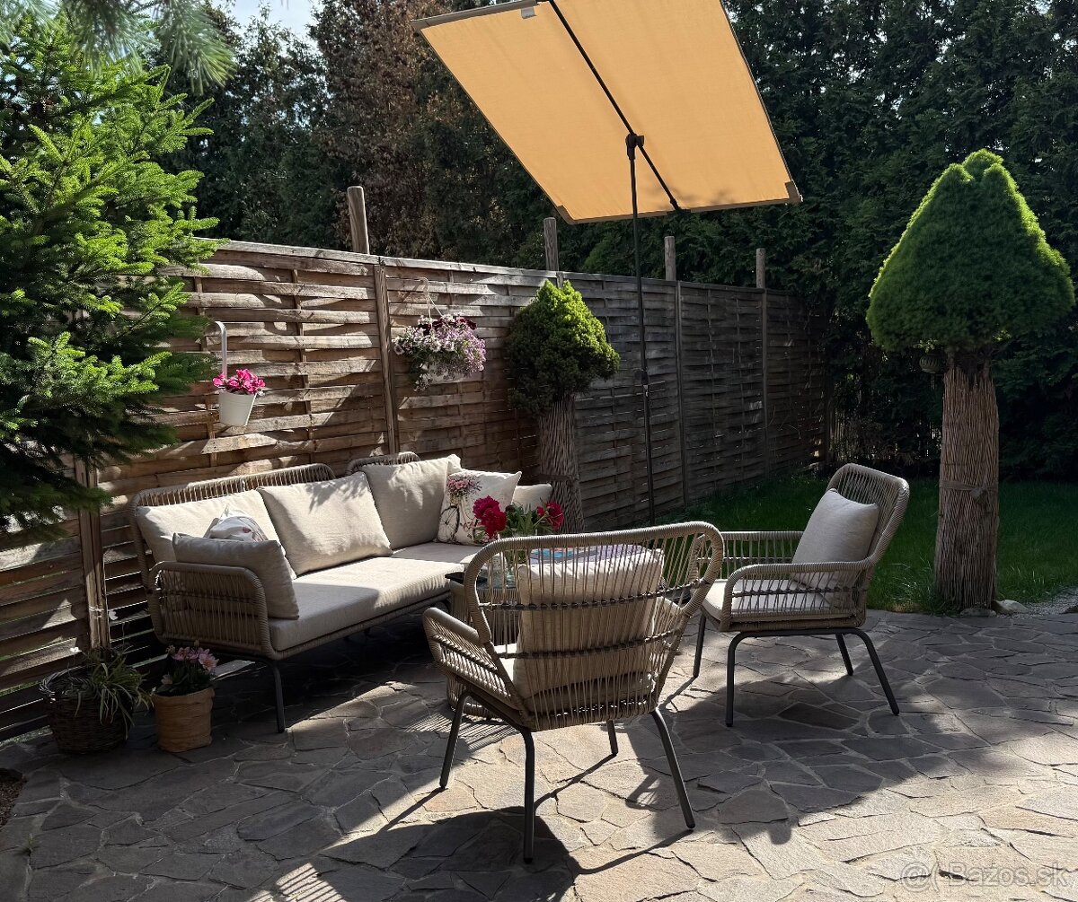 Ratanová sedačka James s kreslami - 2