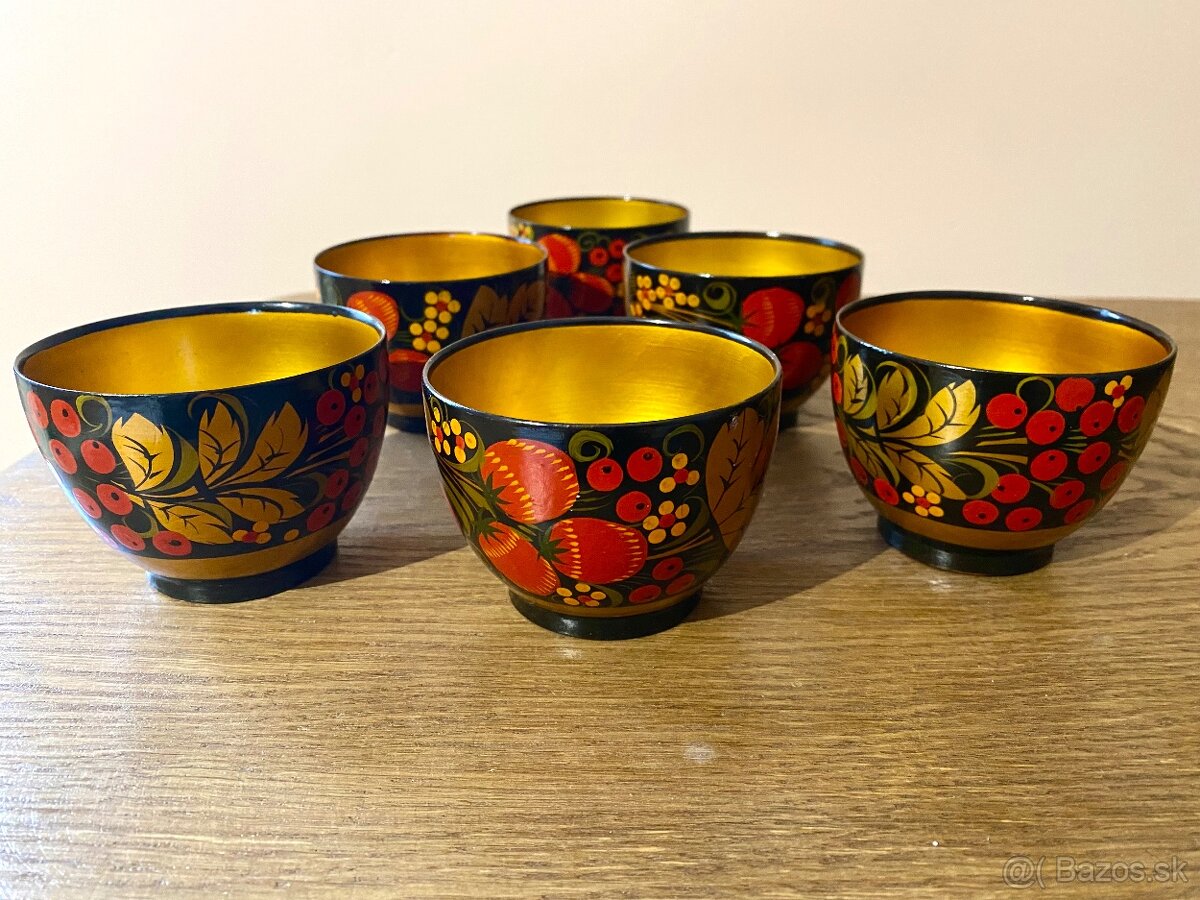 Drevené nádobky Chochloma - 2