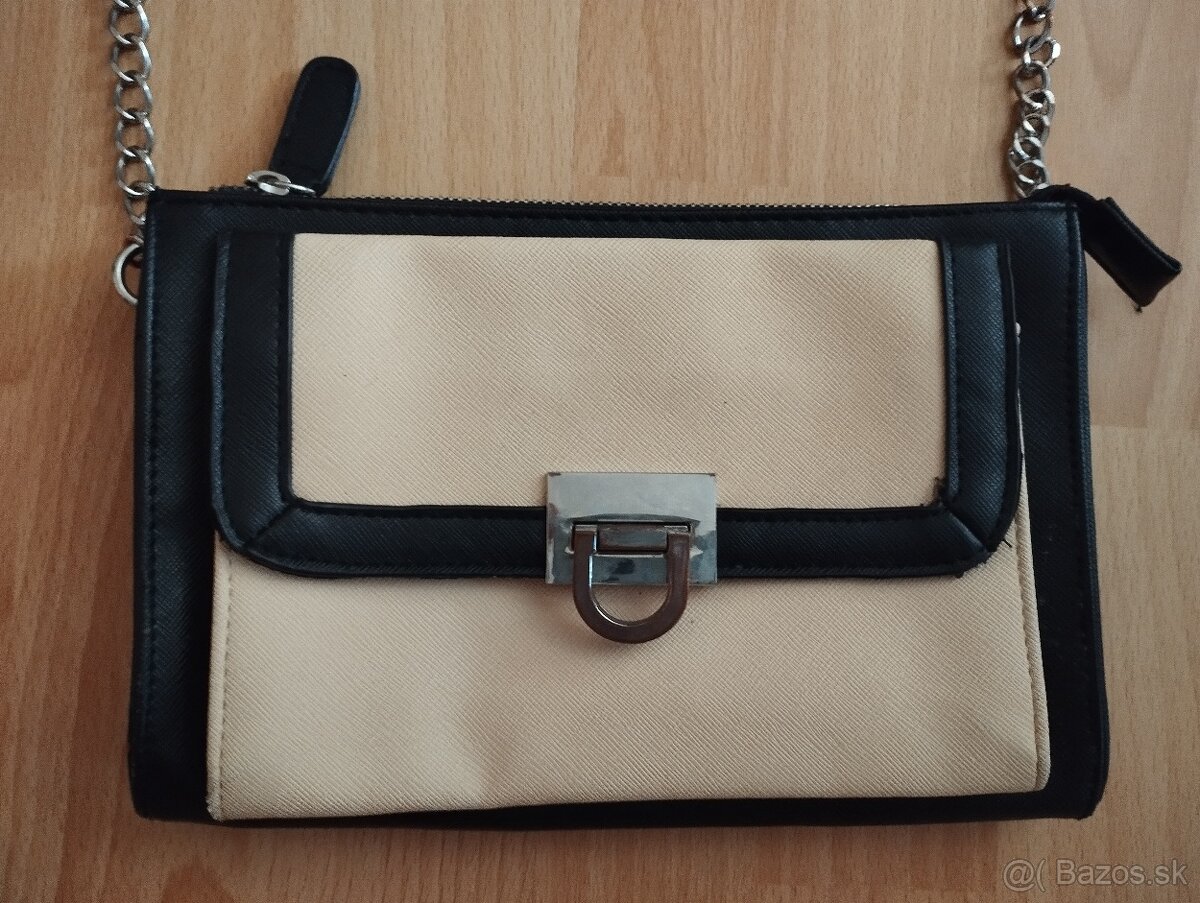 Béžovočierna kabelka F&F - 2