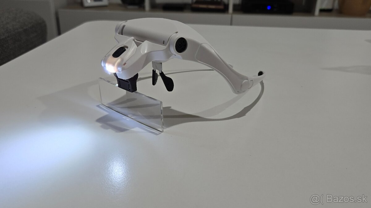 Čelová lupa s LED svetlom + 5ks skiel - 2