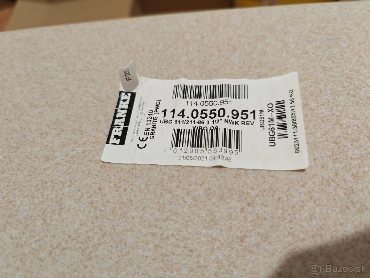 Fragranitový Franke drez piesková, horná montáž - 2