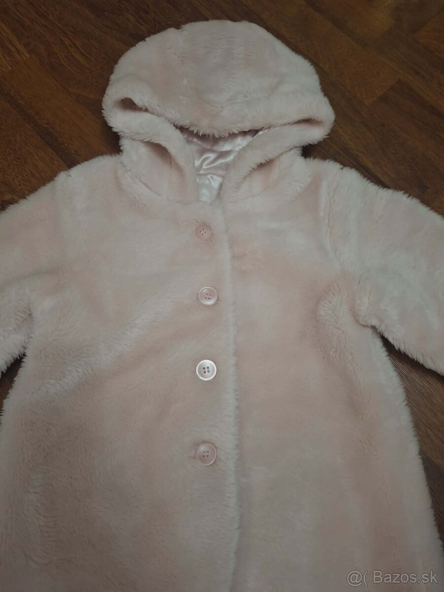 Kožušinkový kabátik - bledoružový - 2