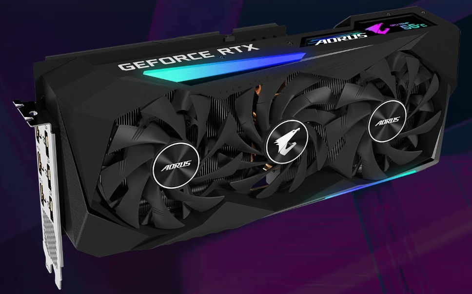RTX 3070 AORUS GeForce MASTER – LCD displej, OC-Dual BIOS+ - 2