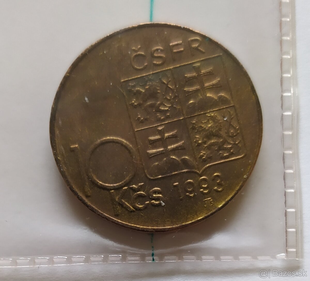10 Kčs 1993 Štefaník - POOTOČENY RUB MINCE. - 2