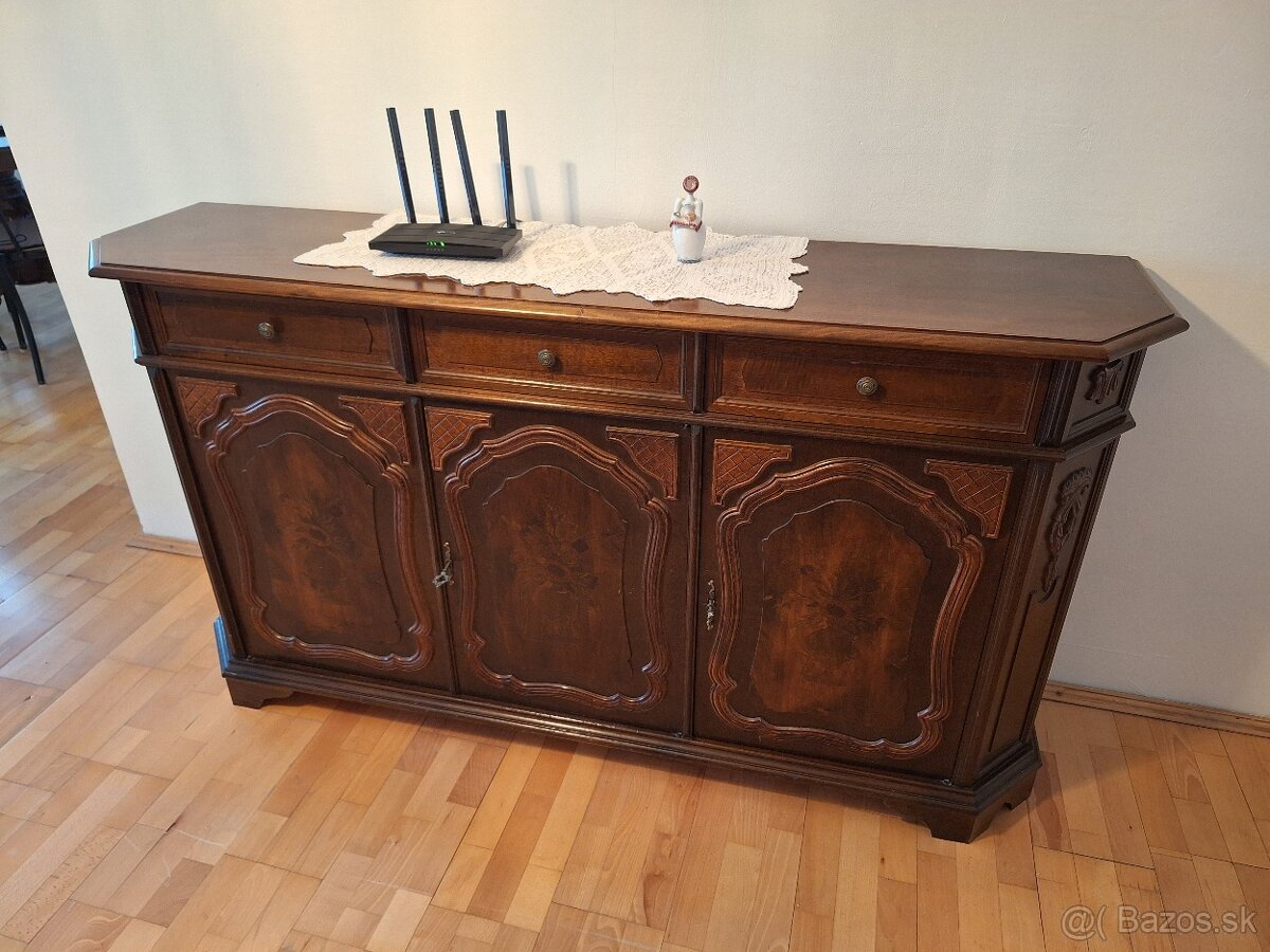 Komoda,stol jedalensky, konferecny velka komods retro set - 2