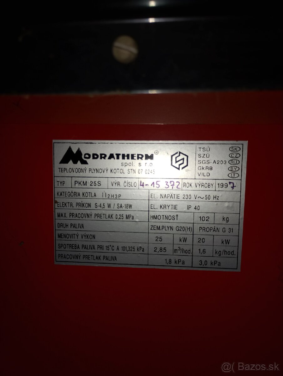 Predám plynový kotol modratherm - 2