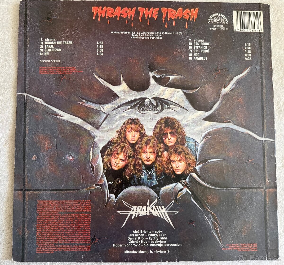 Arakain – Thrash The Trash LP (1990) 1. vydanie Supraphon - 2