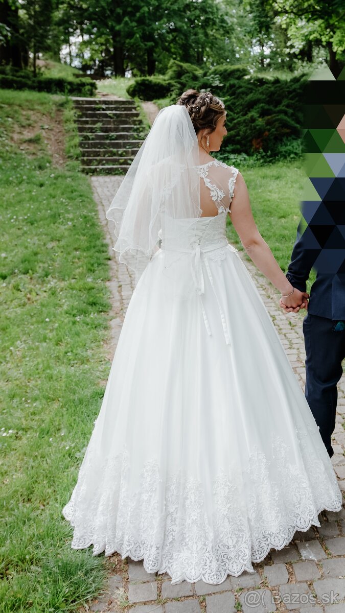 Svadobné šaty, veľkosť 40 - 2