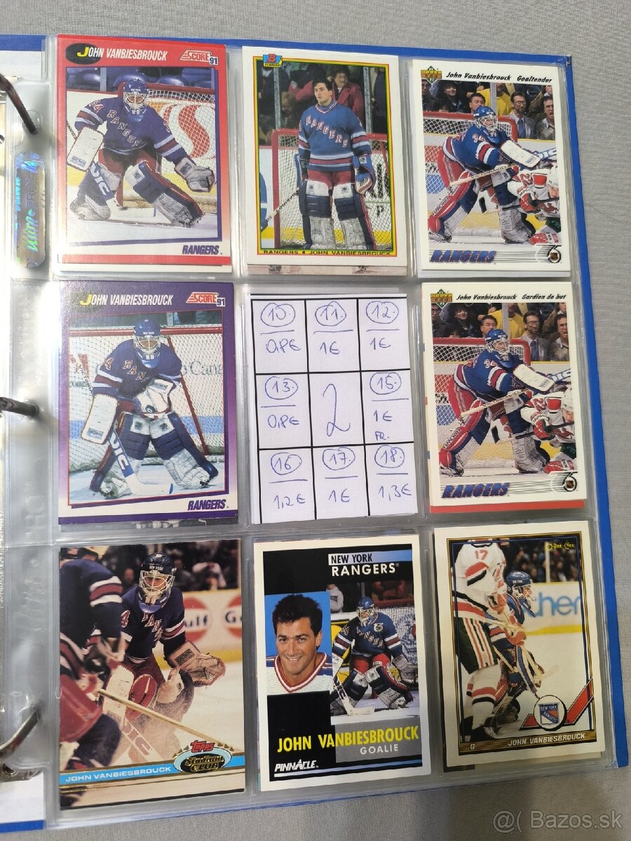 Hokejové kartičky - John Vanbiesbrouck 1 - 2
