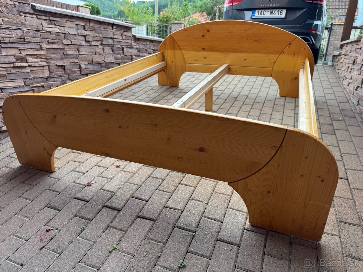 Borovicová posteľ, z borovice, z masívu - 2