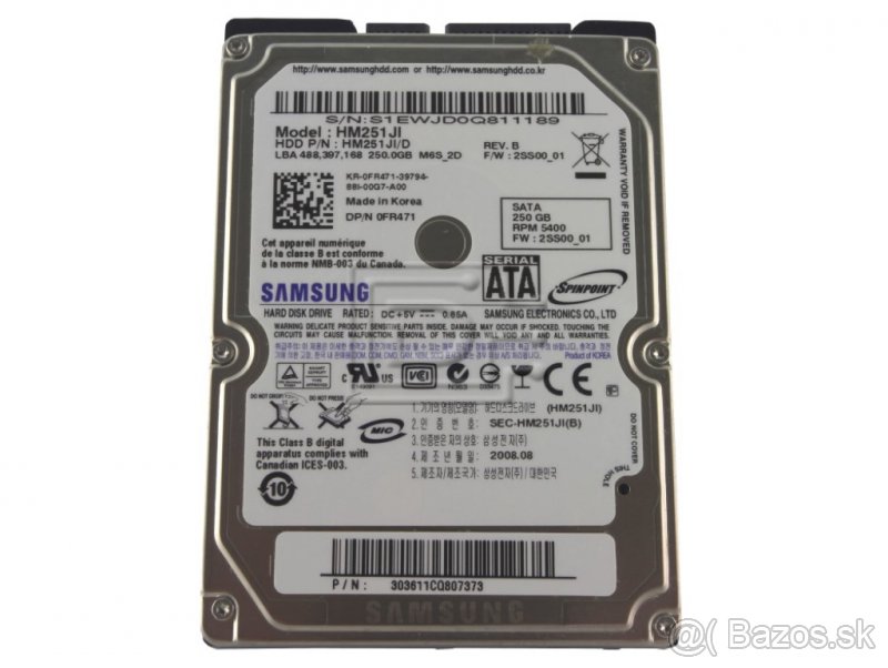 Samsung 250GB 2,5” pevný disk / hard disk / HDD - 2