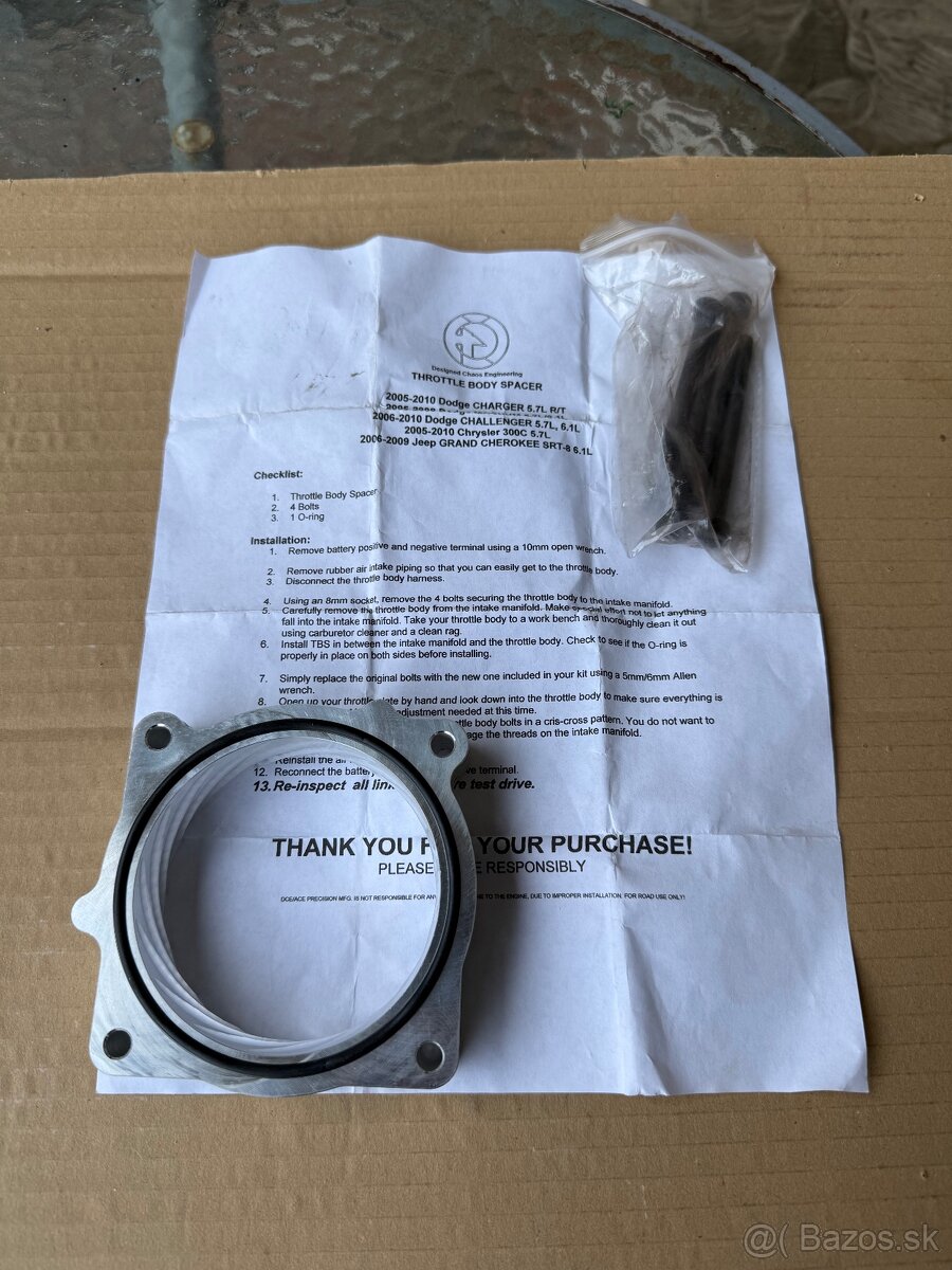 Dodge,Jeep,SRT8 ,5,7 throttle body spacer - 2