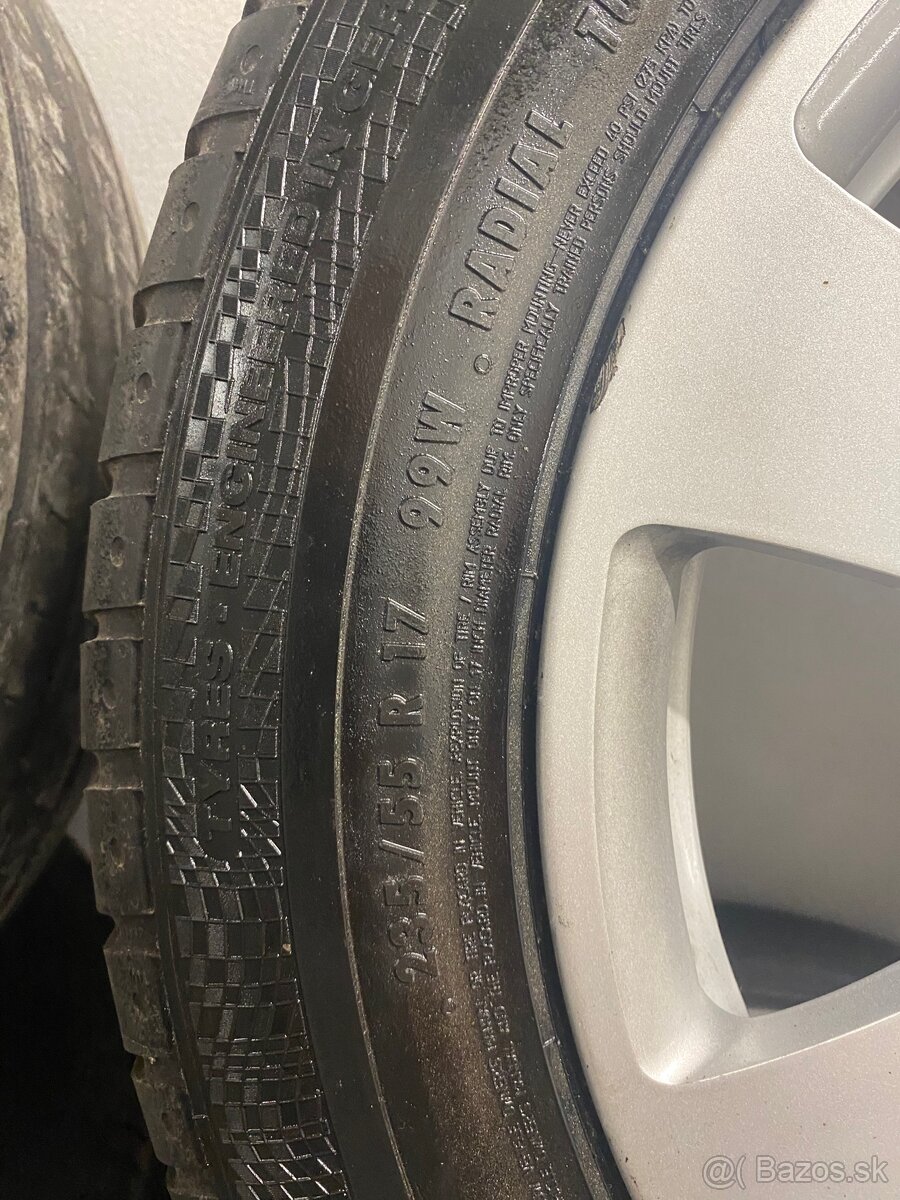5x112 R17 8J ET43 Mercedes + 235/55 R17 letné - 2