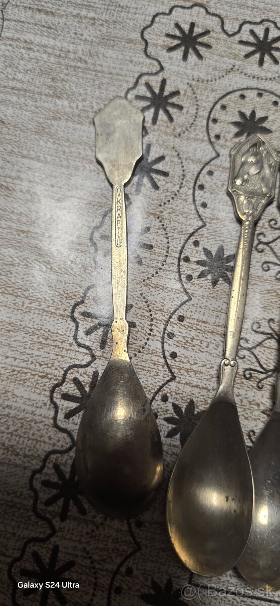 Starožitné dezertné lyžičky 5ks - 2