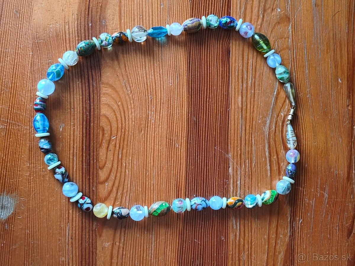 Retro skleněné korále millefiory - 2