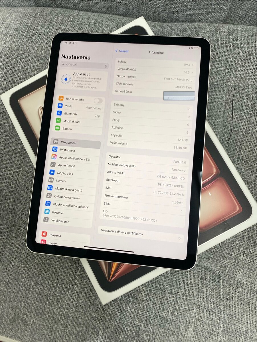 iPad Air 2025 11” (M3) 128GB Starlight (Wifi + Cellular) - 2