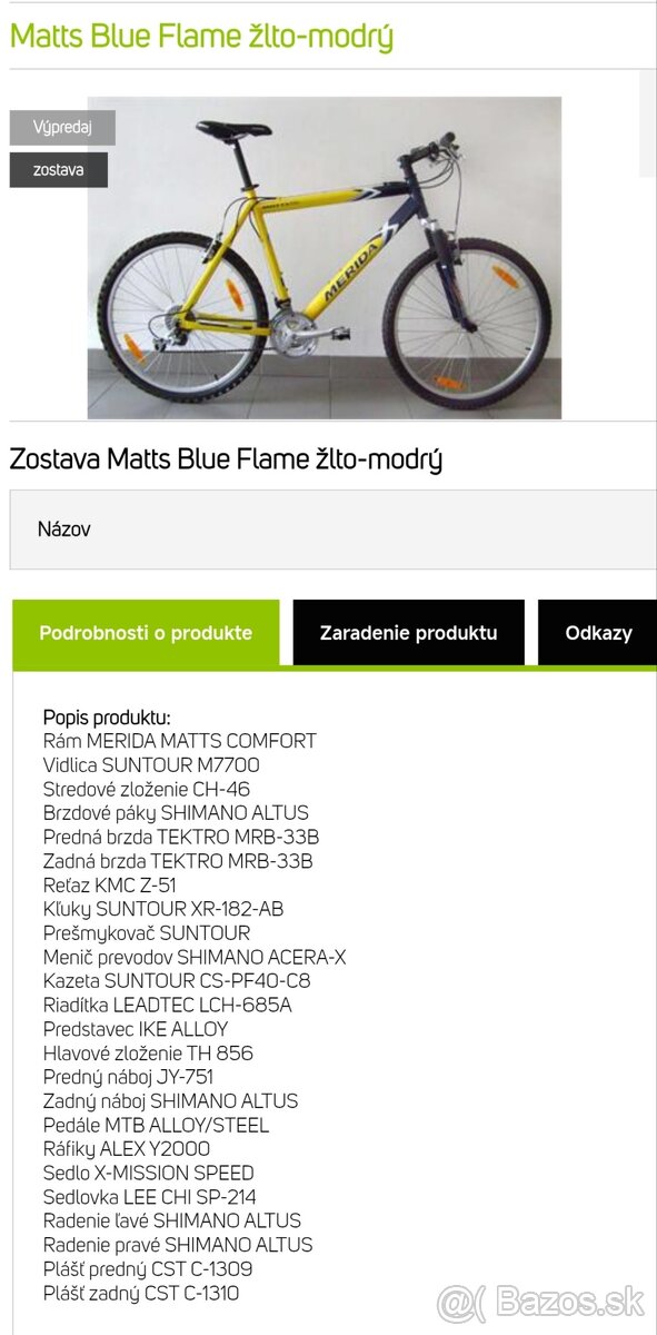 Horský bicykel zn Merida matts - 2
