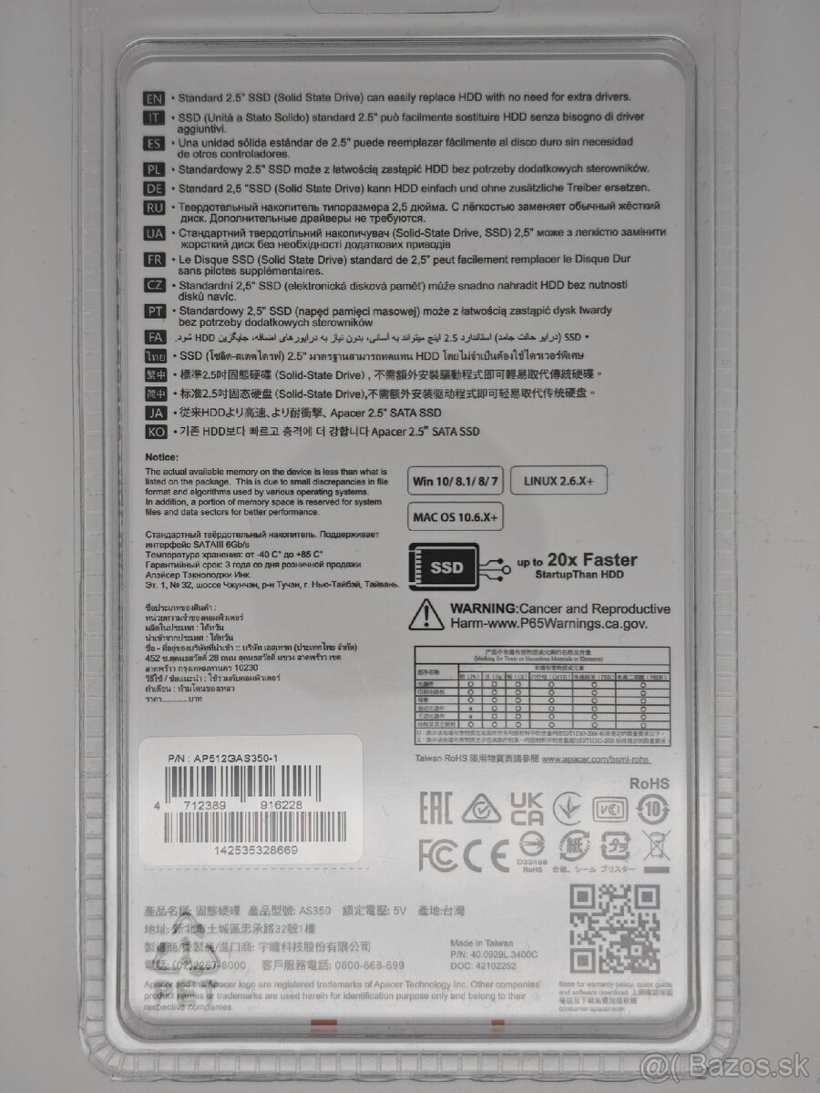 Apacer AS350 512GB SSD disk - 2